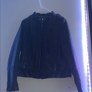 Black leather jacket
